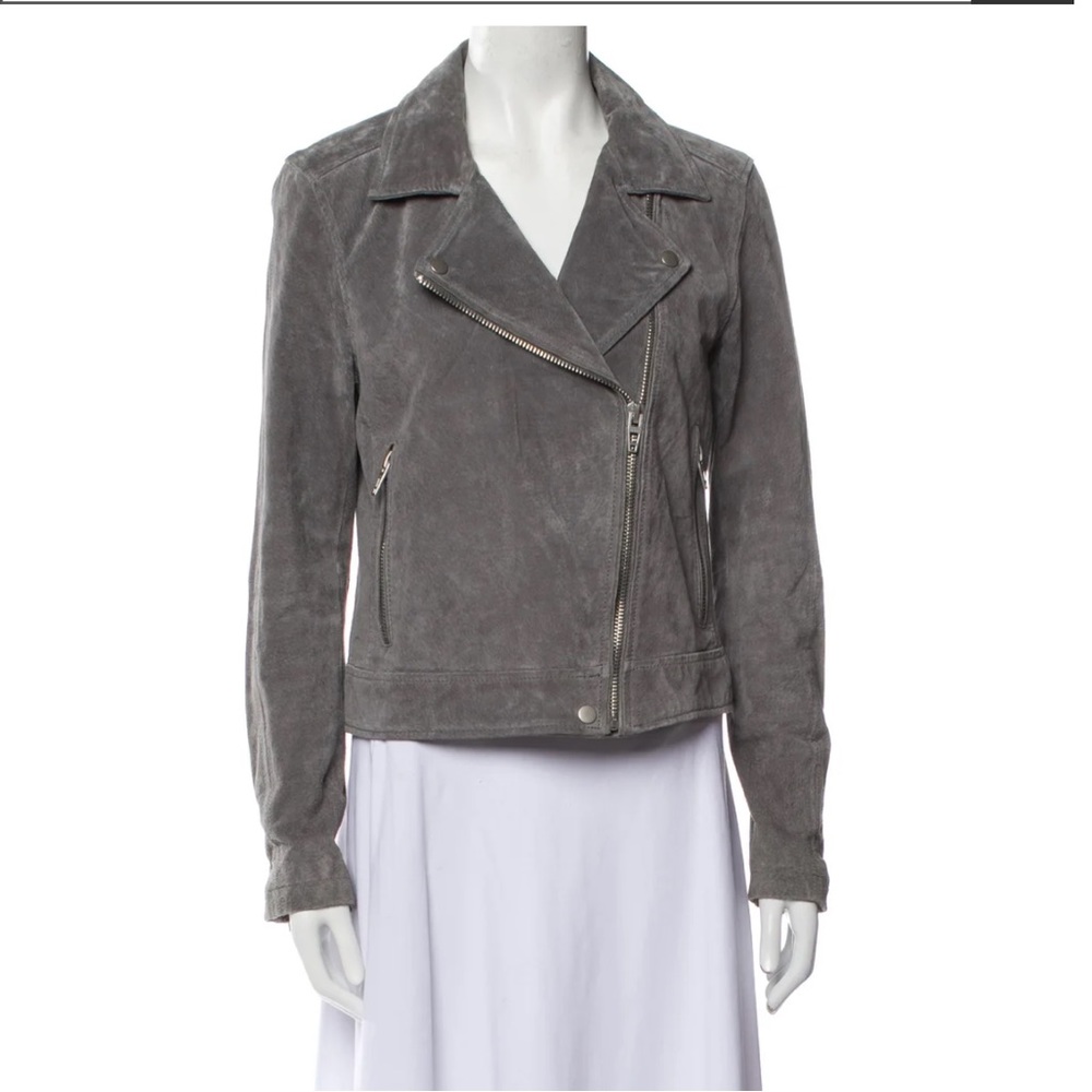 BLANKNYC grey suede moto jacket